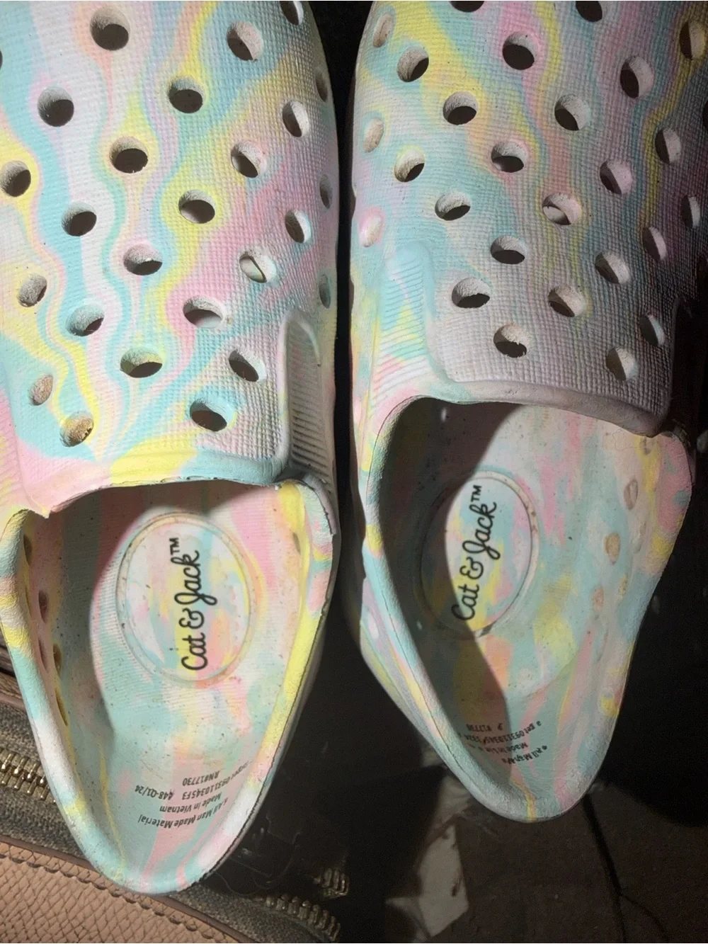 Cat & Jack Pastel Tie-Dye Slip-On Water Shoes - Pink, Blue, Yellow